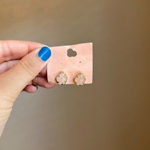 Kendra Scott Tessa gold studs - light pink